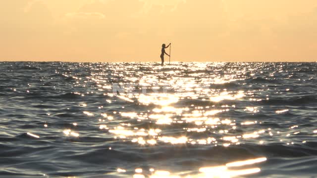 SAP surfer on the sea horizon, the sun sparkles on the water Sea, nature, summer, landscapes,...