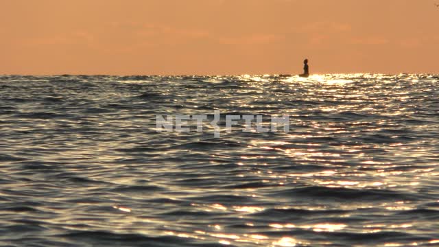 SAP surfer on the sea horizon, the sun sparkles on the water Sea, nature, summer, scenery,...