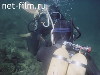 Footage Underwater orienteering competitions on lake Baikal. (1985)