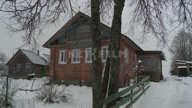 Зимняя деревня, заснеженная дорога пнр на деревенские дома зима, деревня, деревенские дома
