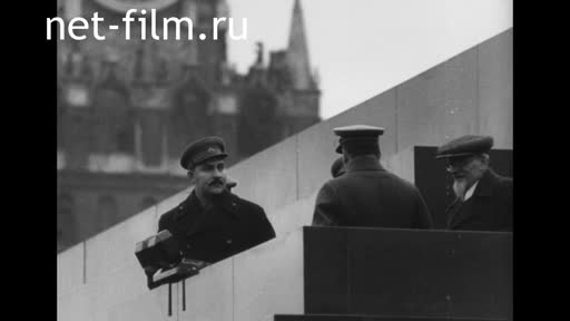 Footage 21st anniversary of October. (1938)