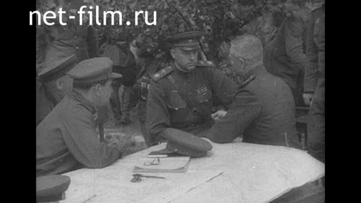 Footage Marshals Rokossovsky and Zhukov on the First Belorussian Front. (1944)