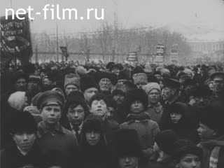 Footage February Revolution in Moscow. (1917)