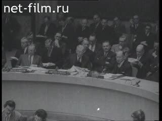 Footage UN Security Council meeting. (1956)