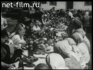 Footage The return from the front Cossack villagers. (1945)