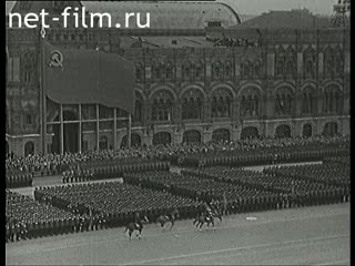 Footage Parade on Red Square on May 1. (1946)