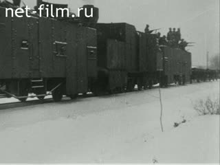Footage Red armored train in combat. (1919)