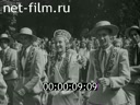 Footage May Day celebrations in Riga. (1950)