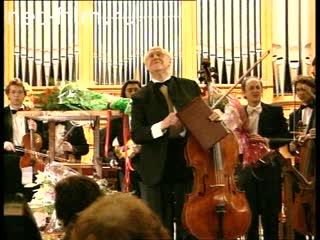 Footage Conductor Mstislav Rostropovich. (1995)