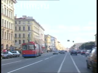 Footage Directions transport on Nevsky Prospect. (1996)
