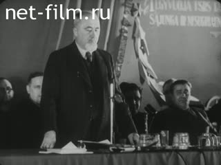 Footage Opening session of the Supreme Soviet of the Lithuanian SSR. (1946)