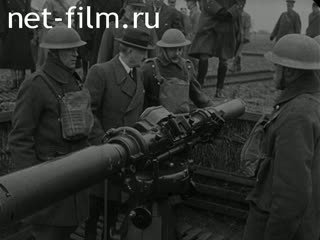 Footage Visiting French President Lebrun A. artillery positions. (1939)