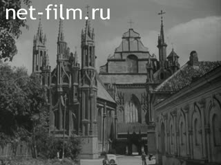 Footage The Catholic and Orthodox churches in Vilnius. (1950)