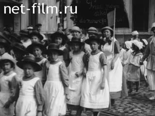 Footage Holiday Vyborg district schools in Petrograd. (1922 - 1923)