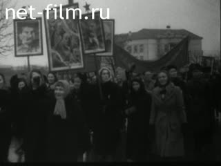 The celebration of the 23 anniversary of the October revolution in the Baltic republics. (1940)