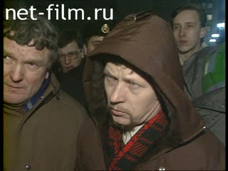 Footage People criticize the policy of Mikhail Gorbachev. (1991)