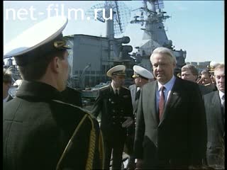Footage Boris Yeltsin in Murmansk. (1991)