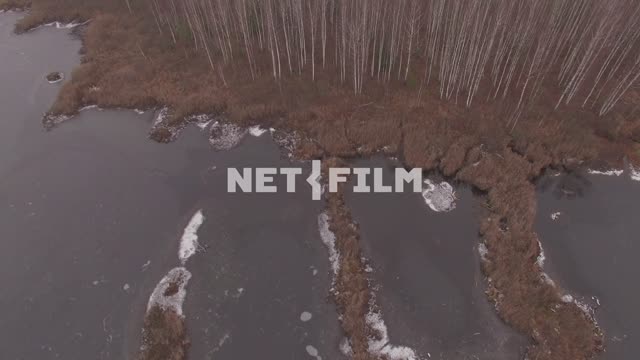 Aerial photo of autumn forest and frozen swamps with a quadcopter The aerial photo.
Nature.
General...