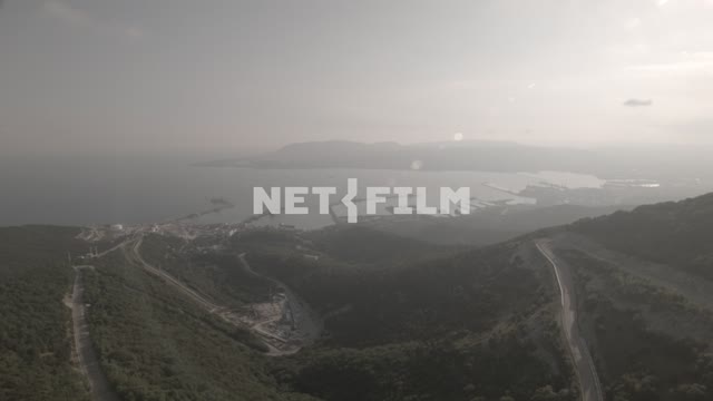 The city of Novorossiysk aerial view. Aerial.
Panorama.
Nature.
The mountains.
The...