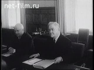Footage Negotiations Khrushchev and Guy Mollet. (1956)