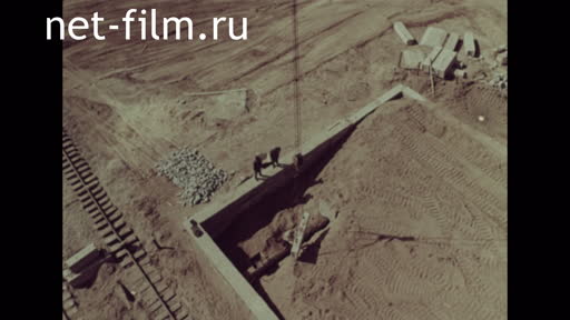 Construction of Pavlodar chemical plant. (1965)