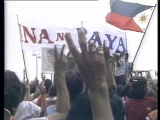 Новости Зарубежные новостные сюжеты 1987 № 62 Демонстрация за возвращение Маркоса и его жены на Филиппины.