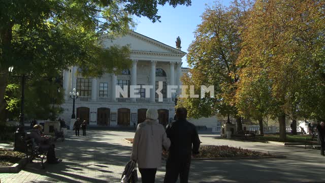 People walk near the drama theatre. Sevastopol.
Square.
Trees.
People.
Walk.
Rest.
On a clear...