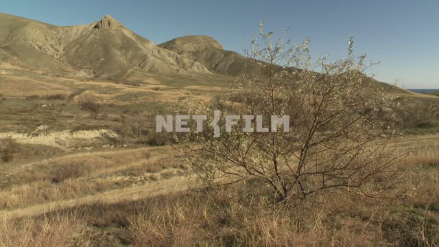 The view of the mountains, the foothills and the road. Koktebel, mountains, Bush, valleys,...