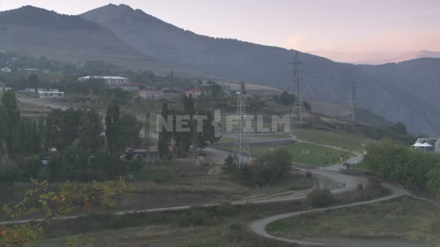 Mountain village Tatev. Nature.
Mountains.
Of the building.
Road.
Morning.