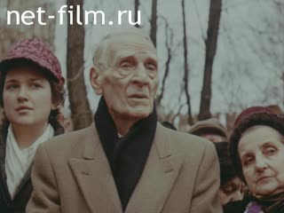 Footage The opening of the grave monument to Feodor Chaliapin. (1986)